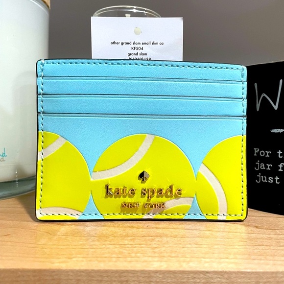 Kate Spade Grand Slam Tennis Small Slim Card Holder ~ NEW! - Picture 6 of 10